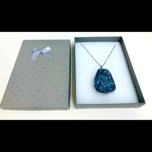 Druzy geode agate necklace